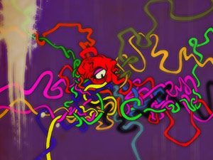 Digital character illustration design rainbox octopus art