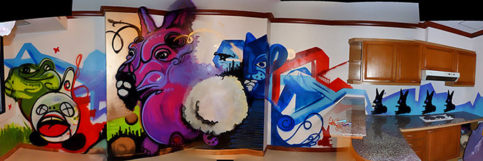 abstract graffiti mural