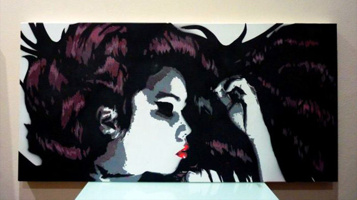 stencil art on canvas