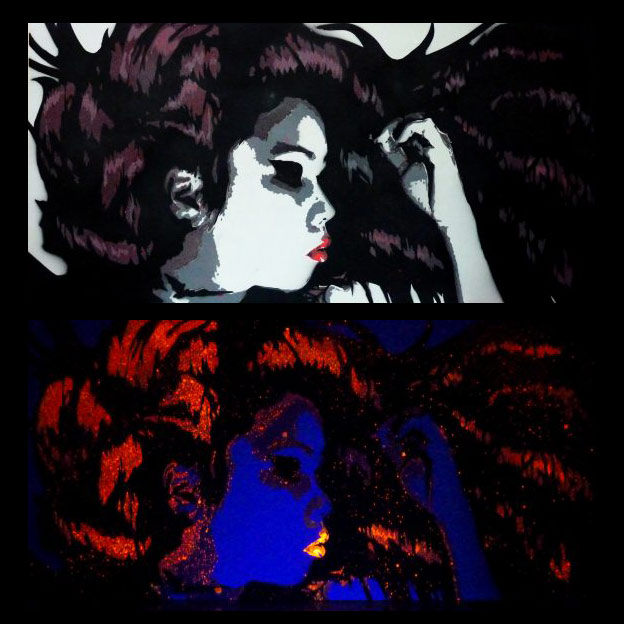 black light portrait art