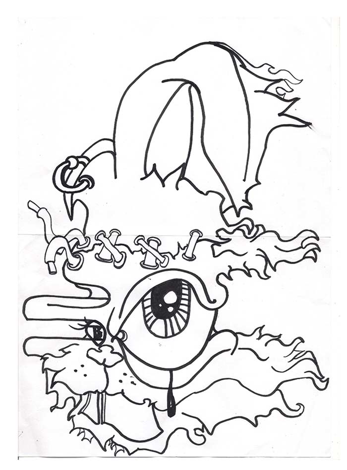 Frankenstein rabbit sketch