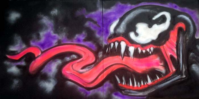 venom painting on canvas