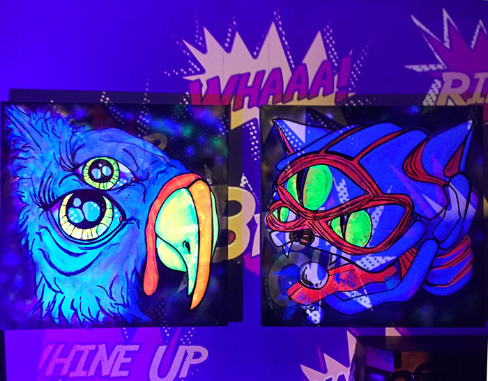 Black light art with projector