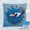 Viral Eyeball Pillow Cushion - Coronavirus inspired art series to raise money for NHS charity