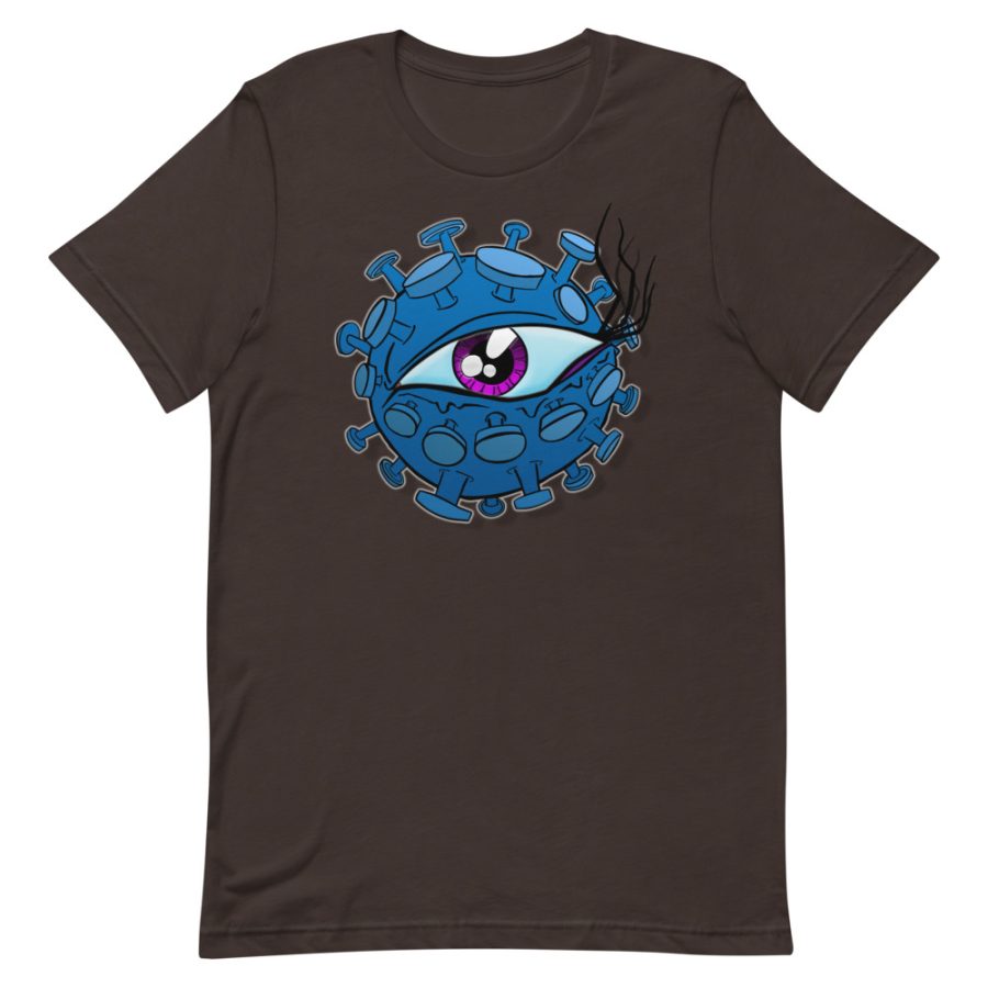 black viral eyeball coronavirus inspired T-shirt