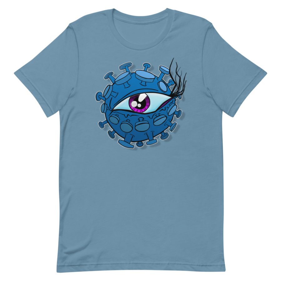 light blue viral eyeball coronavirus inspired T-shirt