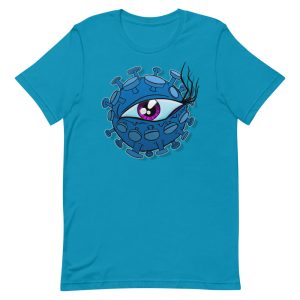 blue viral eyeball coronavirus inspired T-shirt