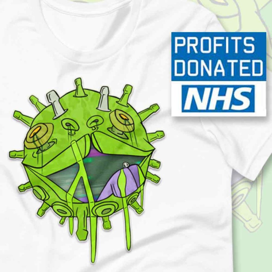 Covid puppy coronavirus inspired T-shirt NHS charity donation