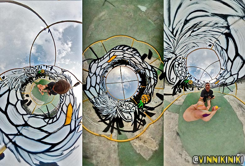 360 panoramic graffiti art installation by vinni kiniki