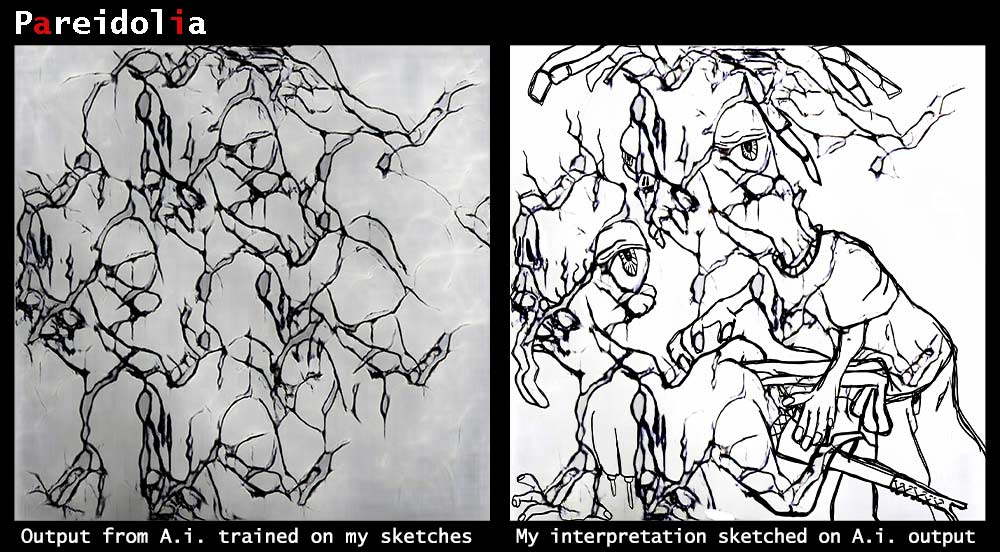 sketching on AI art example 