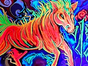 Black Light Graffiti Mural in Taipei | The Fire Horse | Ximending Taiwan